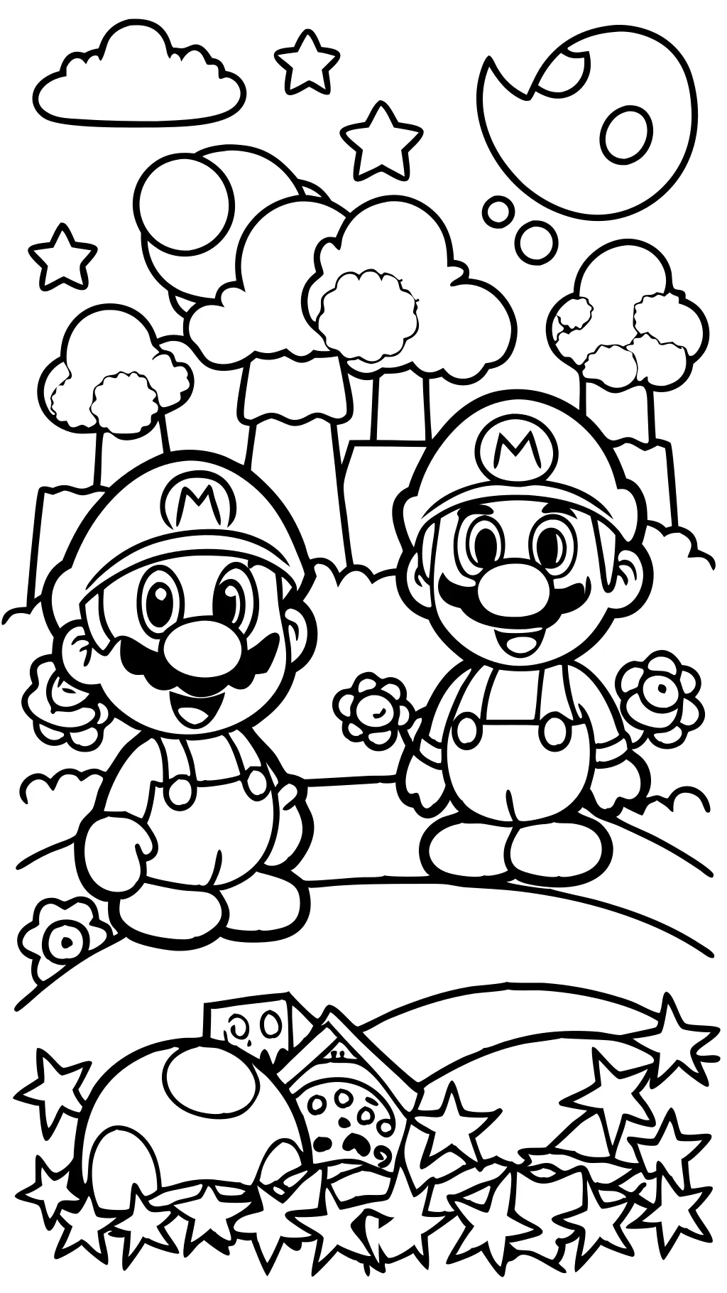 Páginas para colorear Mario y Luigi